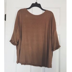 Brown 3/4 Length Piko Top